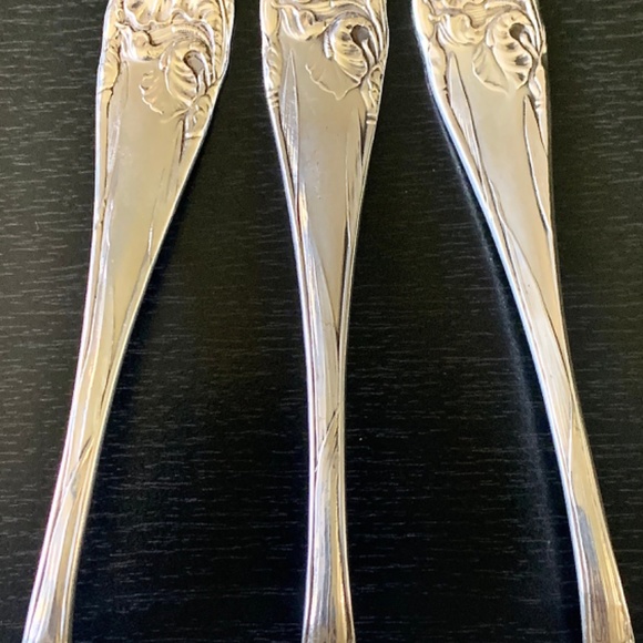 Antique 1904 Set of 6 Community Silver Triple Plus Flower De Luce 7” Spoon - Picture 5 of 7